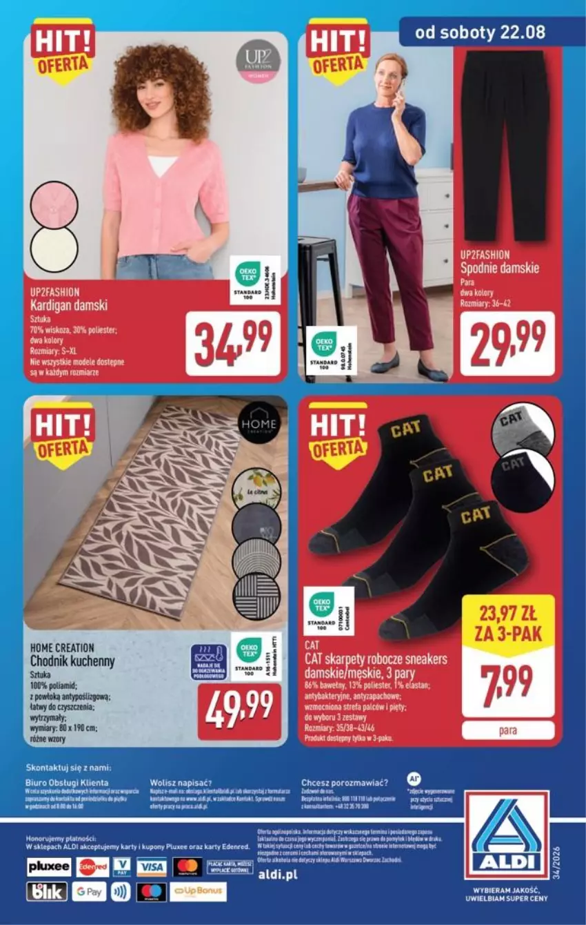 Gazetka promocyjna Aldi - Przygotuj się na kolejny tydzień - ważna 18.08 do 20.08.2026 - strona 16 - produkty: Chodnik, Fa, Kardigan, Karp, Spodnie