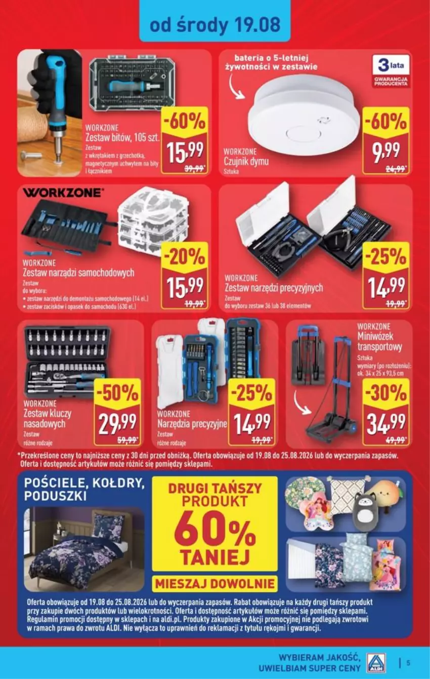 Gazetka promocyjna Aldi - Przygotuj się na kolejny tydzień - ważna 18.08 do 20.08.2026 - strona 5 - produkty: Bateria, Fa, Pasek, Wózek, Zestaw kluczy, Zestaw kluczy nasadowych, Zestaw narzędzi