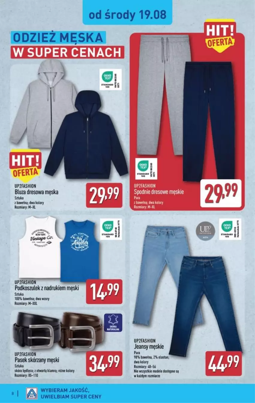 Gazetka promocyjna Aldi - Przygotuj się na kolejny tydzień - ważna 18.08 do 20.08.2026 - strona 8 - produkty: Bluza, Bluza dresowa, Dres, Fa, Kosz, Pasek, Podkoszulek