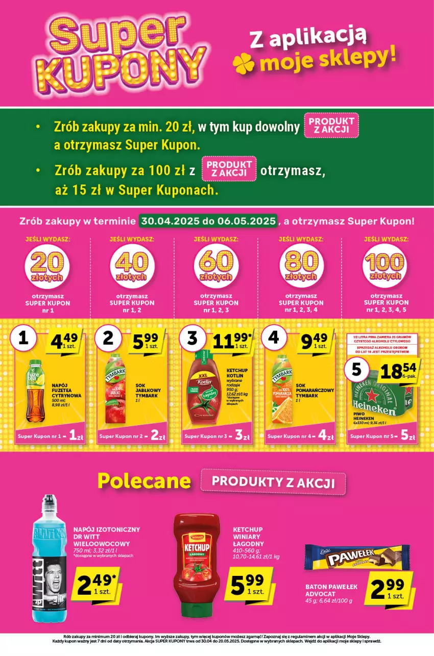 Gazetka promocyjna ABC - ważna 30.04 do 13.05.2025 - strona 2 - produkty: Heineken, Ketchup, Kotlin, Napój, Sok, Tymbark