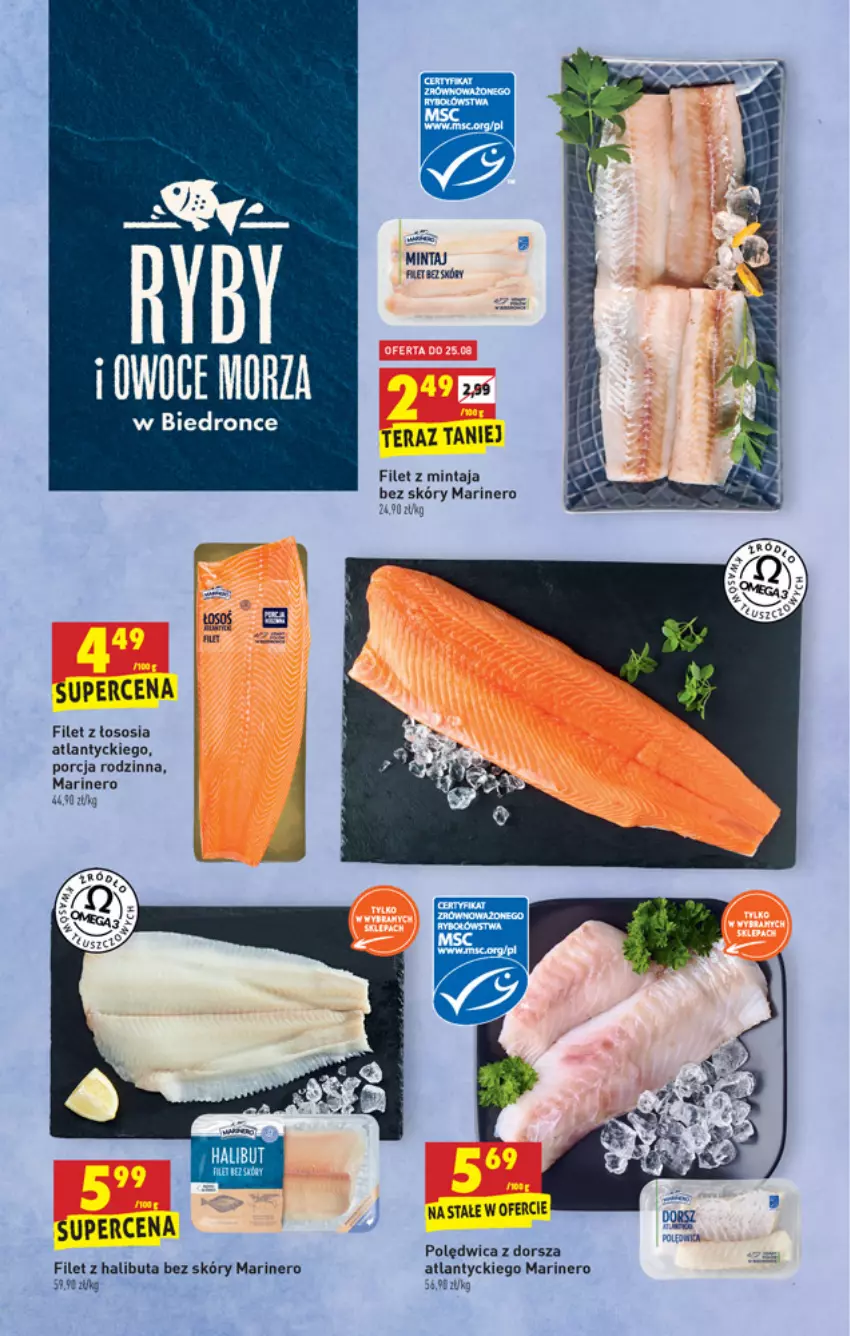 Gazetka promocyjna Biedronka - W tym tygodniu - ważna 23.08 do 29.08.2021 - strona 19 - produkty: Dorsz, Filet z mintaja, Halibut, Mintaj, Polędwica, Por, Sos, Tera