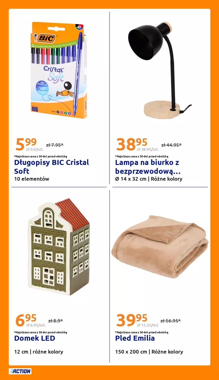 Gazetka promocyjna Action - Gazetka tydzień 35 2026 - ważna 26.08 do 01.09.2026 - strona 29 - produkty: BIC, Biurko, Długopis, Lampa, Pled
