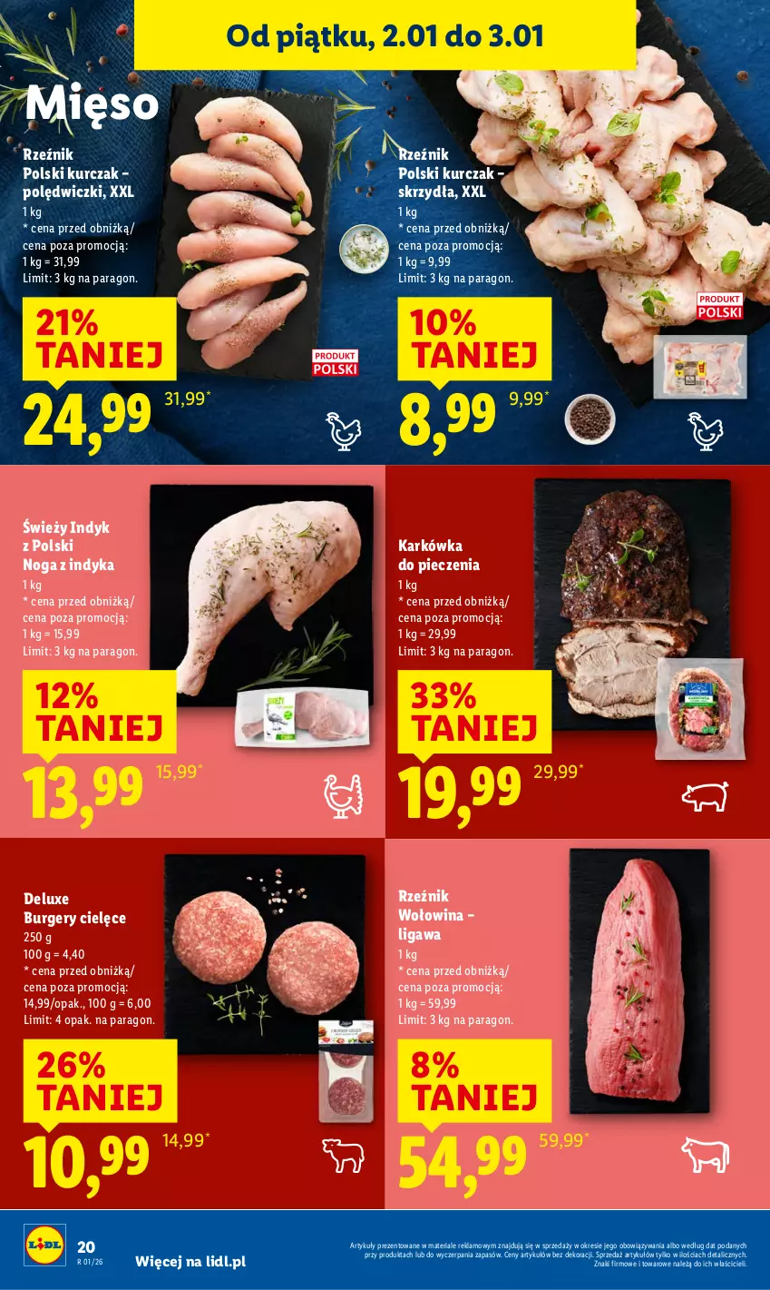 Gazetka promocyjna Lidl - GAZETKA - ważna 02.01 do 03.01.2026 - strona 22 - produkty: Burger, Kurczak, Mięso, Piec, Wołowina
