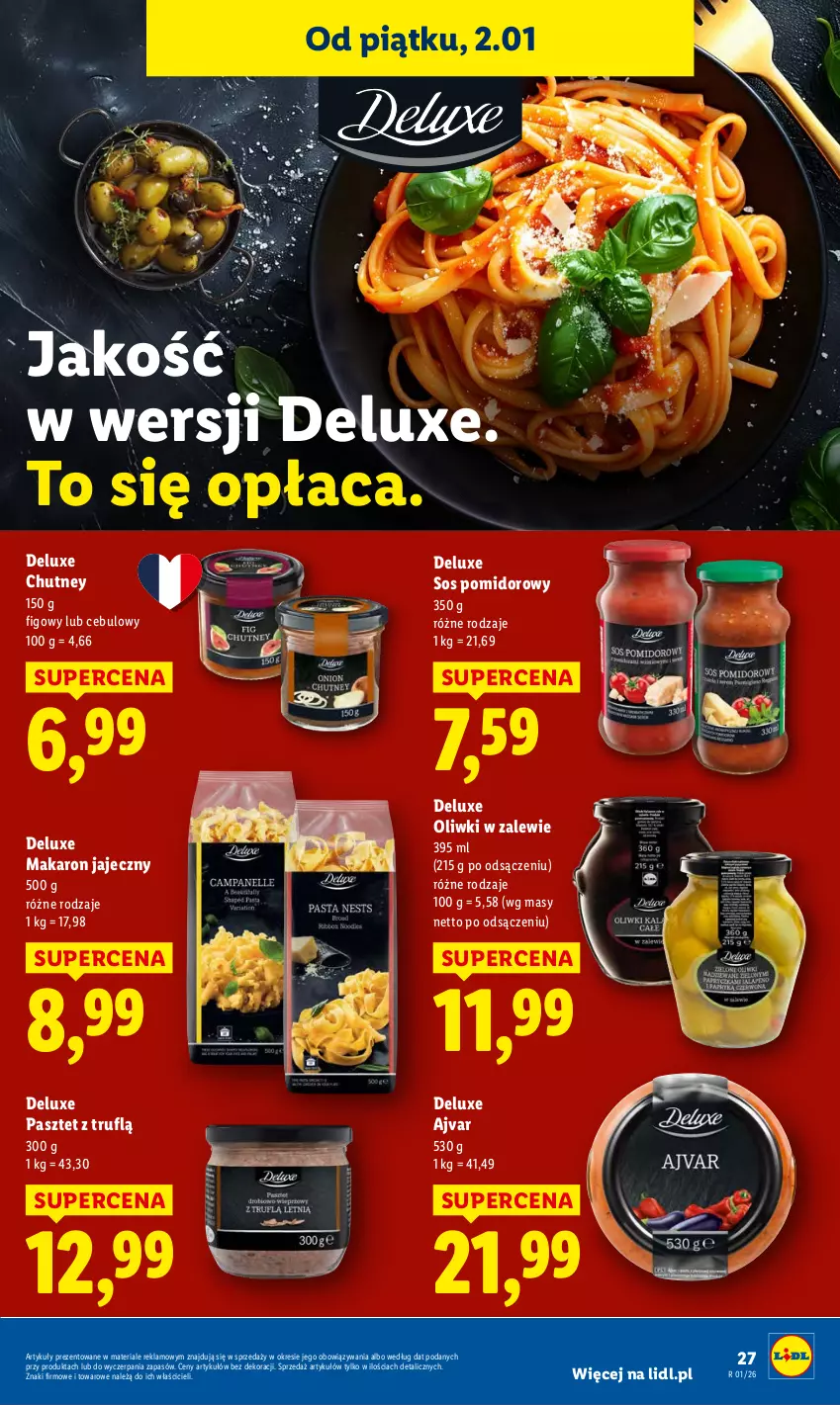 Gazetka promocyjna Lidl - GAZETKA - ważna 02.01 do 03.01.2026 - strona 29 - produkty: Makaron, Oliwki, Pasztet, Sos, Sos pomidorowy