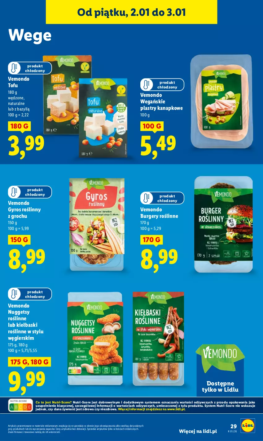 Gazetka promocyjna Lidl - GAZETKA - ważna 02.01 do 03.01.2026 - strona 31 - produkty: Bazyl, Burger, Groch, Gyros, Tofu