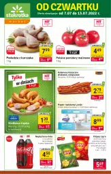 Gazetka promocyjna Stokrotka - Market - Gazetka - ważna od 13.07 do 13.07.2022 - strona 1 - produkty: Kurczak, Papier, Chipsy, Coca-Cola, Papier toaletowy, Tarczyński, Morliny, Kabanos, Napój, Kiełbasa, Pomidory, Kokos, Kiełbasa śląska