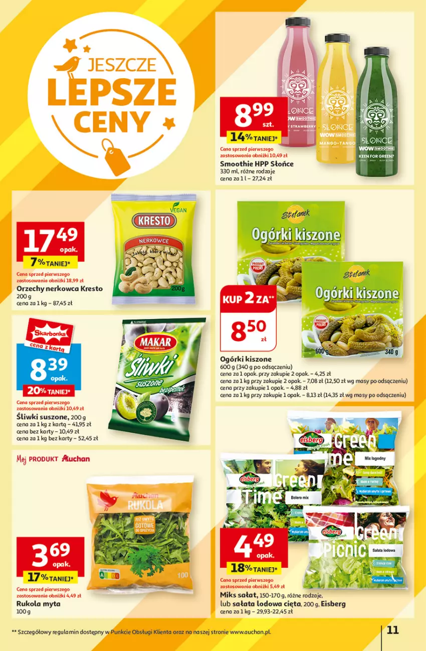 Gazetka promocyjna Auchan - Hipermarket - ważna 01.08 do 07.08.2024 - strona 13 - produkty: HP, Rukola, Sałat, Sałata lodowa, Smoothie