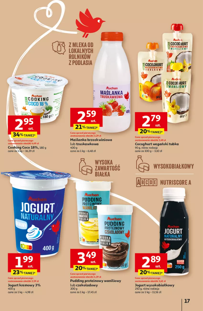 Gazetka promocyjna Auchan - Hipermarket - ważna 01.08 do 07.08.2024 - strona 19 - produkty: Jogurt, Maślanka, Rolnik, Sok