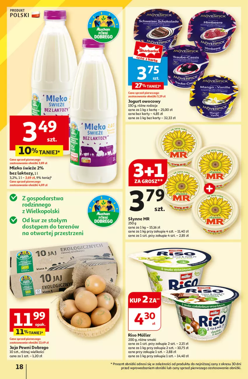 Gazetka promocyjna Auchan - Hipermarket - ważna 01.08 do 07.08.2024 - strona 20 - produkty: Jaja, Jogurt, Jogurt owocowy, Mango, Mleko