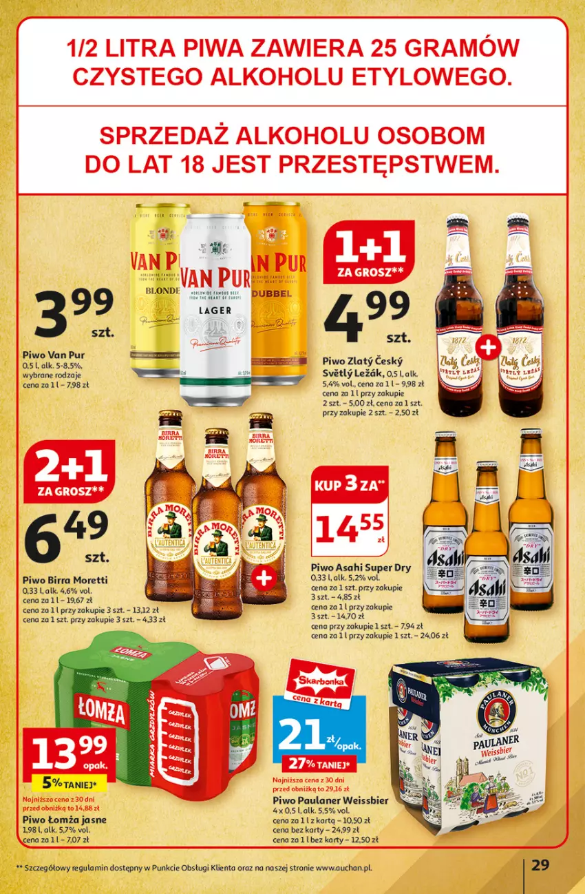 Gazetka promocyjna Auchan - Hipermarket - ważna 01.08 do 07.08.2024 - strona 31 - produkty: Asahi, Fa, Gra, Piwa, Piwo, Pur