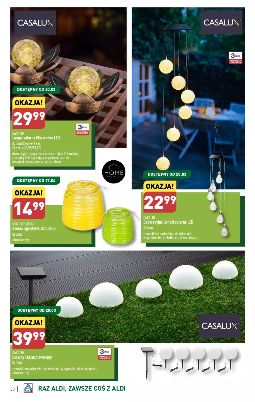 Gazetka promocyjna Aldi - Artykuły do ogrodu 👩‍🌾🌱 - ważna 20.03 do 06.04.2024 - strona 30 - produkty: Lampa
