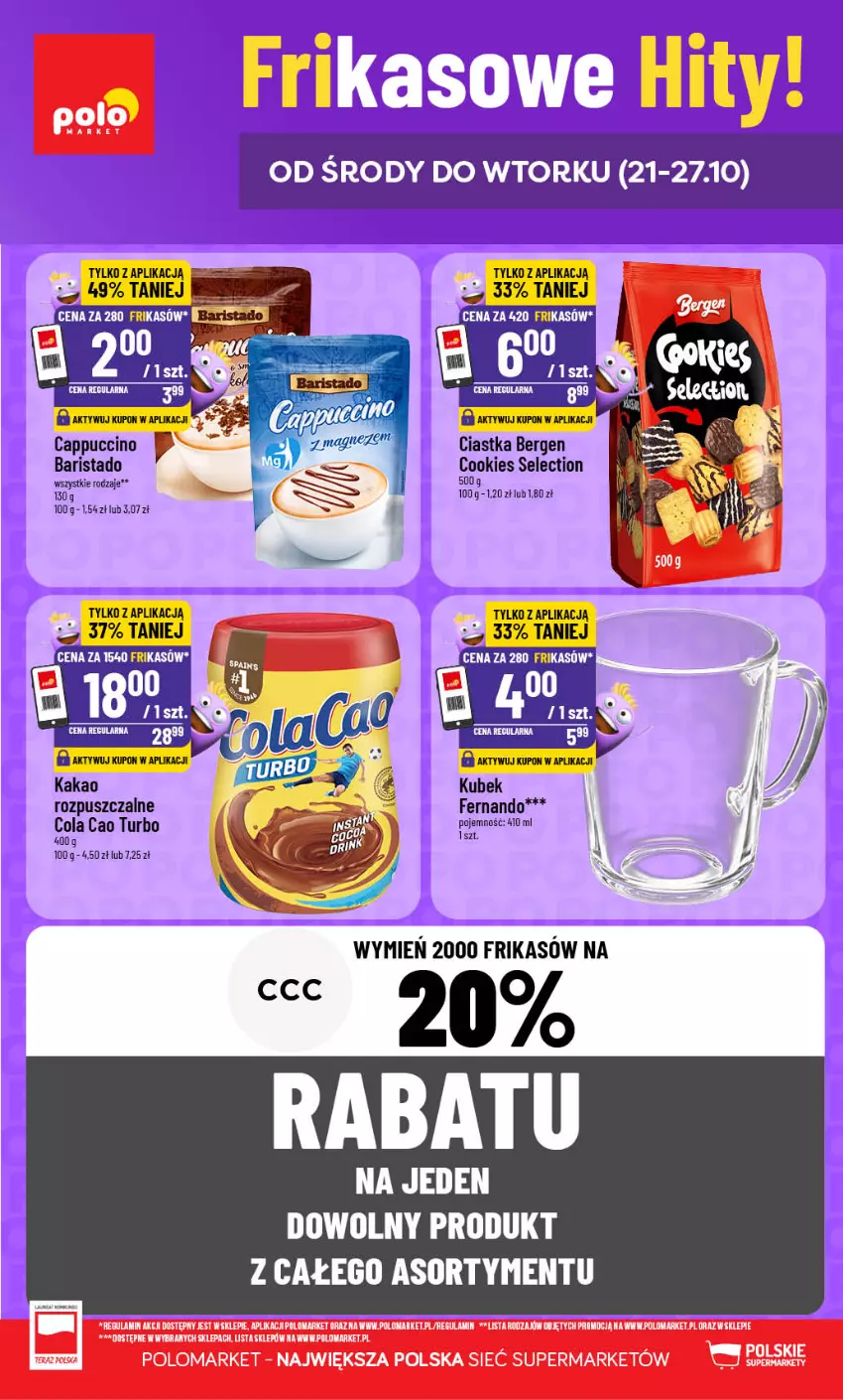 Gazetka promocyjna PoloMarket - Frikasy 21-27 - ważna 21.10 do 27.10.2026 - strona 1 - produkty: Cappuccino, Ciastka, Kakao, Kubek