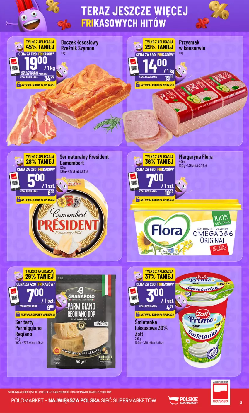 Gazetka promocyjna PoloMarket - Frikasy 21-27 - ważna 21.10 do 27.10.2026 - strona 3 - produkty: Boczek, Flora, Gin, LG, Margaryna, Ser, Sos, Tera