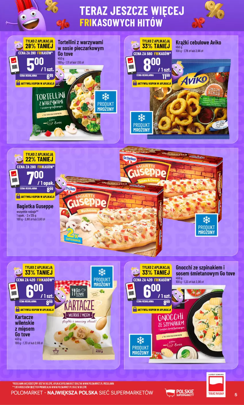 Gazetka promocyjna PoloMarket - Frikasy 21-27 - ważna 21.10 do 27.10.2026 - strona 5 - produkty: Bagietka, Gnocchi, Krążki cebulowe, Piec, Sos, Szpinak, Warzywa
