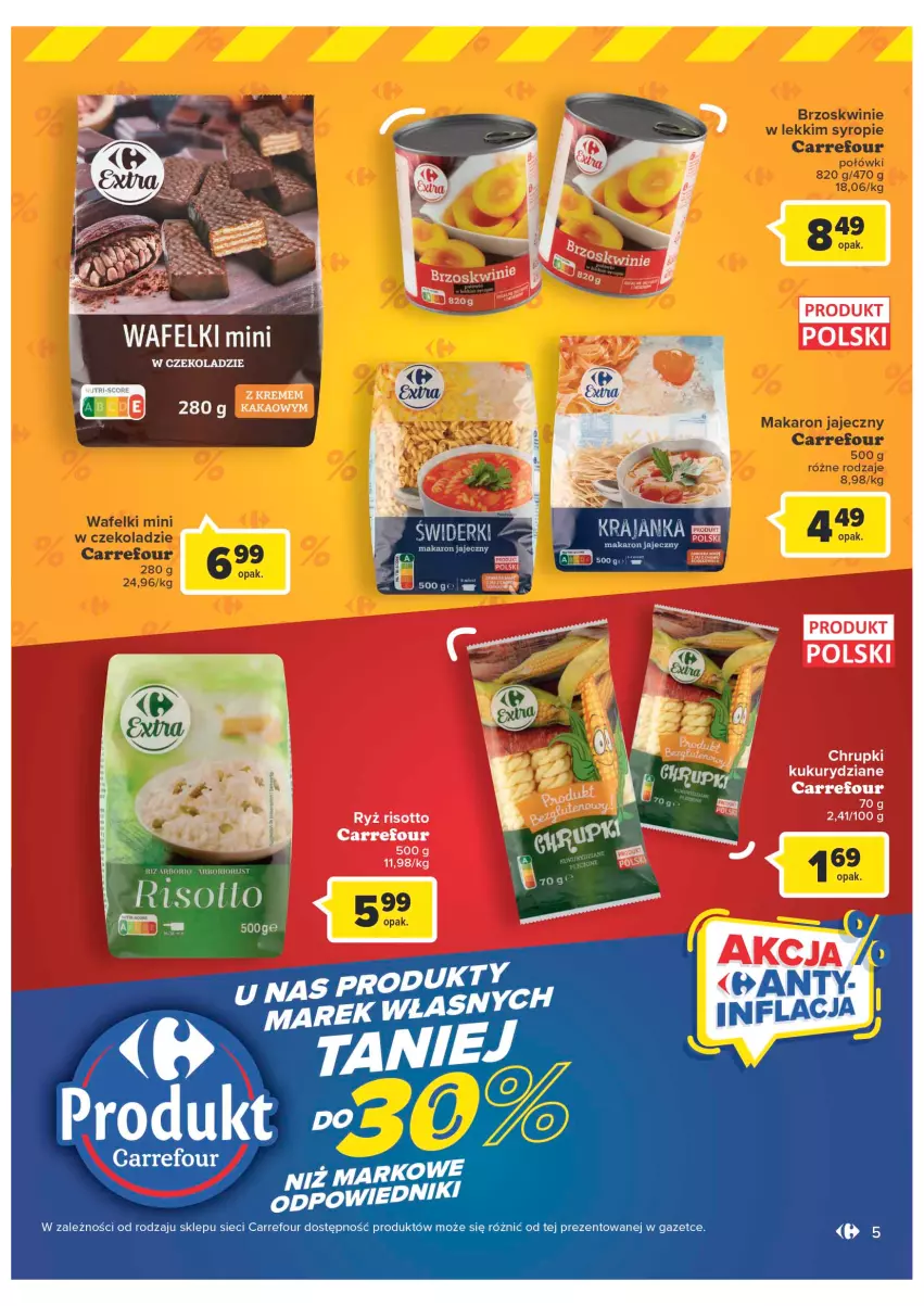 Gazetka promocyjna Carrefour - Gazetka Marki własne Carrefour - ważna 10.01 do 29.01.2023 - strona 5 - produkty: Brzoskwinie, Makaron, Syrop