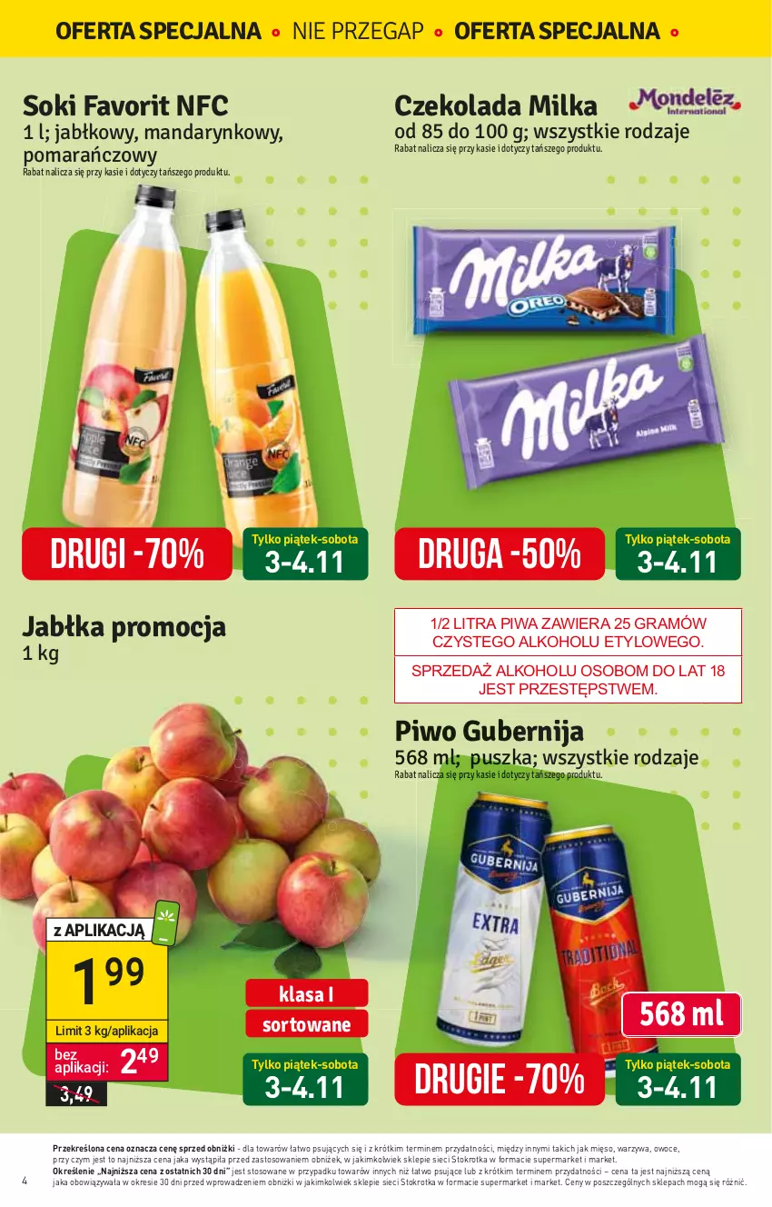 Gazetka promocyjna Stokrotka - Supermarket - ważna 03.11 do 08.11.2023 - strona 4 - produkty: Gra, Mięso, Owoce, Piwa, Warzywa