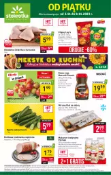 Gazetka promocyjna Stokrotka - Supermarket - Gazetka - ważna od 08.11 do 08.11.2023 - strona 1 - produkty: Kurczak, Glazura, Makaron, Nescafé, Warzywa, Por, Gra, Kiełbasa krakowska, Miruna, Chipsy, Kawa, Lack, Owoce, Lay’s, Lazur, Olma, Kiełbasa, Mięso, Jabłka