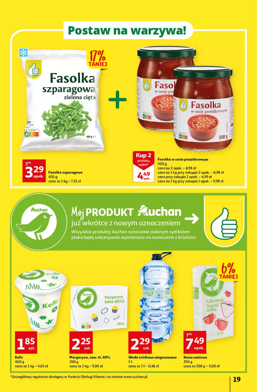 Gazetka promocyjna Auchan - Gazetka Rewelacyjnie małe ceny Auchan Hipermarket - ważna 03.01 do 11.01.2023 - strona 19 - produkty: Fa, Kawa, Kawa mielona, Kefir, LANA, Margaryna, Sos, Woda