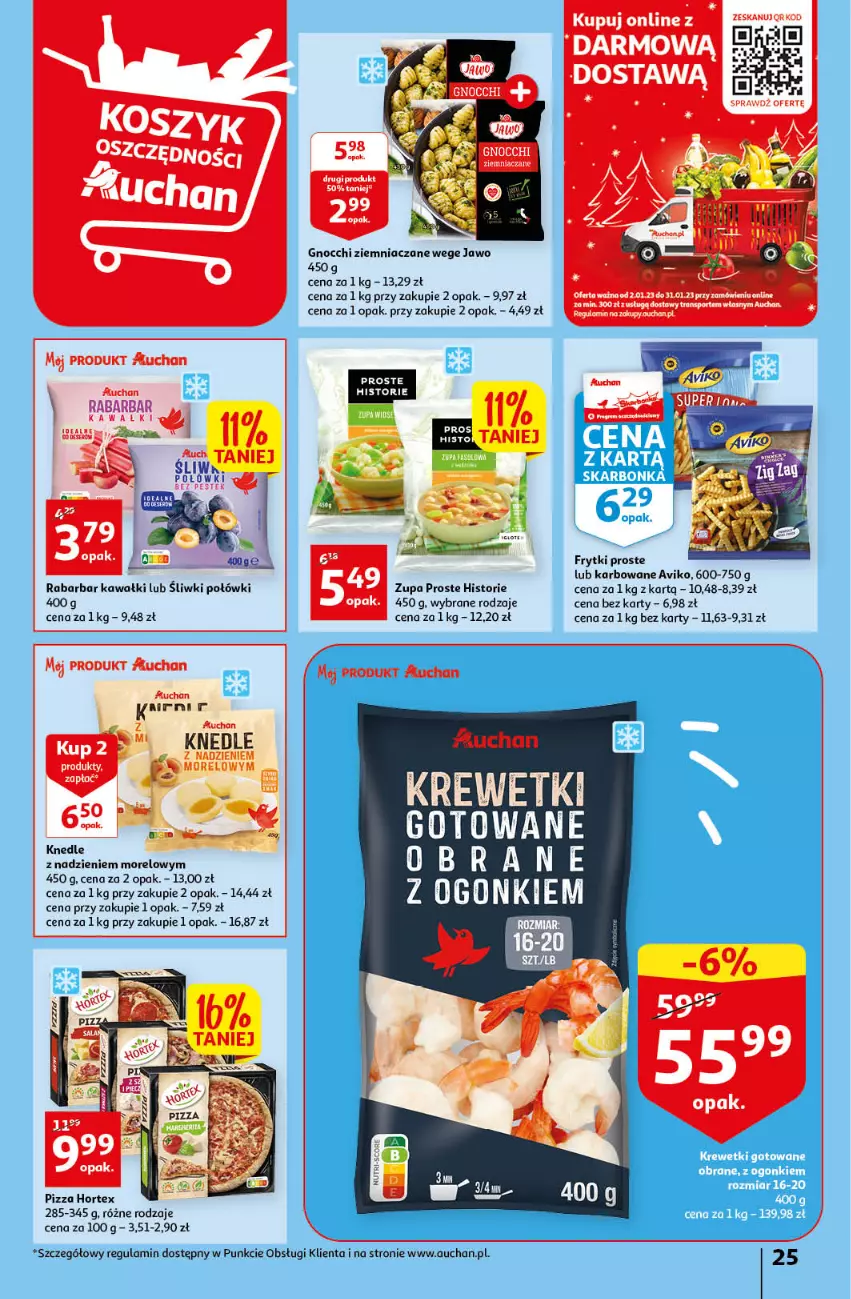 Gazetka promocyjna Auchan - Gazetka Rewelacyjnie małe ceny Auchan Hipermarket - ważna 03.01 do 11.01.2023 - strona 25 - produkty: Frytki, Gnocchi, Hortex, Kawa, Knedle, Pizza, Zupa
