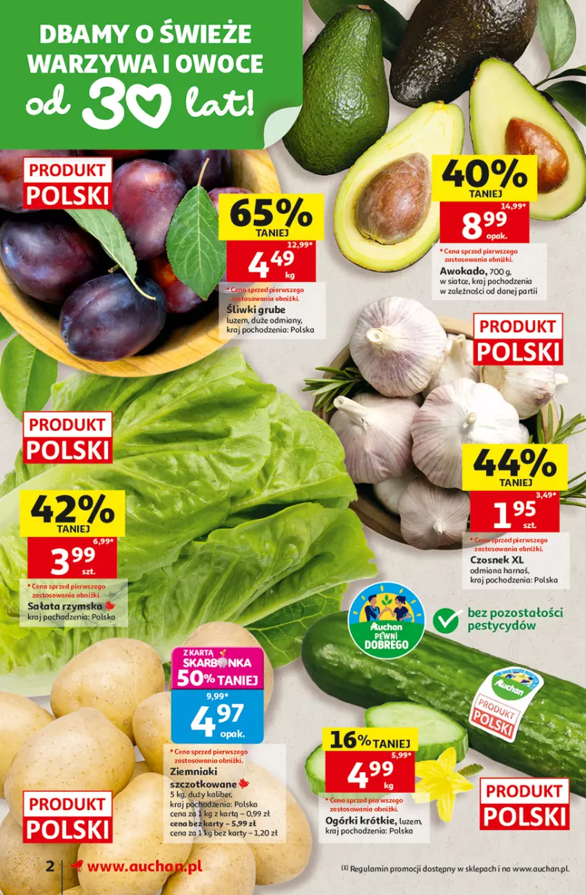 Gazetka promocyjna Auchan - 30 Lat Supermarket - ważna 15.10 do 21.10.2026 - strona 2 - produkty: Czosnek, Harnaś, Sałat, Ziemniaki