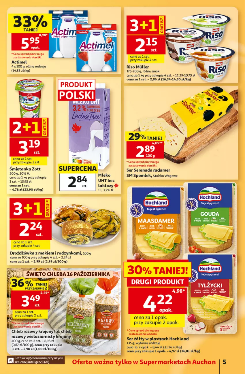 Gazetka promocyjna Auchan - 30 Lat Supermarket - ważna 15.10 do 21.10.2026 - strona 5 - produkty: Actimel, Gra, Grafika, Hochland, Intel, Mleko, Radamer, Ser, Zott