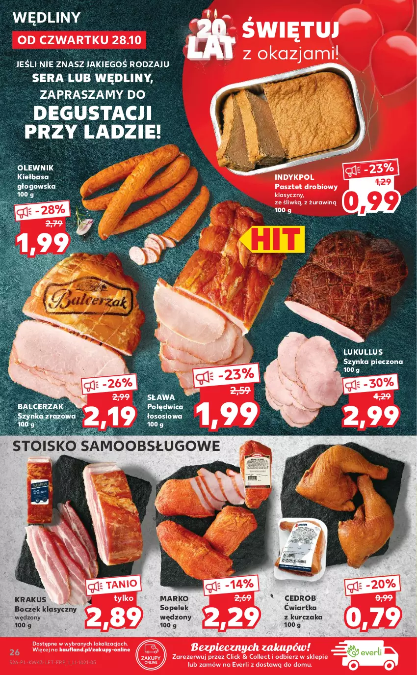 Gazetka promocyjna Kaufland - OFERTA TYGODNIA - ważna 28.10 do 03.11.2021 - strona 26 - produkty: Boczek, Kiełbasa, Kiełbasa głogowska, Krakus, Kurczak, Olewnik, Pasztet, Piec, Polędwica, Ser, Sos, Szynka