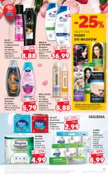Gazetka promocyjna Kaufland - OFERTA TYGODNIA - Gazetka - ważna od 03.11 do 03.11.2021 - strona 43 - produkty: Gin, Wellaflex, Papier, Papier toaletowy, Velvet, Wella, Ręcznik, Schauma, Chusteczki, Szampon, Lakier do włosów, Odżywka, Ręczniki papierowe, Waga, Lakier, Fa