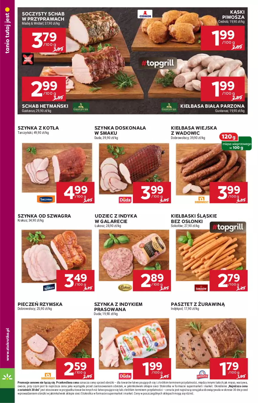 Gazetka promocyjna Stokrotka - Supermarket - ważna 15.05 do 21.05.2025 - strona 10 - produkty: Duda, Gala, Gra, Kiełbasa, Kiełbasa biała, Kiełbasa wiejska, Kiełbaski śląskie, Kosz, Krakus, Mięso, Owoce, Pasztet, Piec, Pieczeń rzymska, Piwo, Sok, Sokołów, Szynka, Tarczyński, Udziec z indyka, Udziec z indyka w galarecie, Warzywa