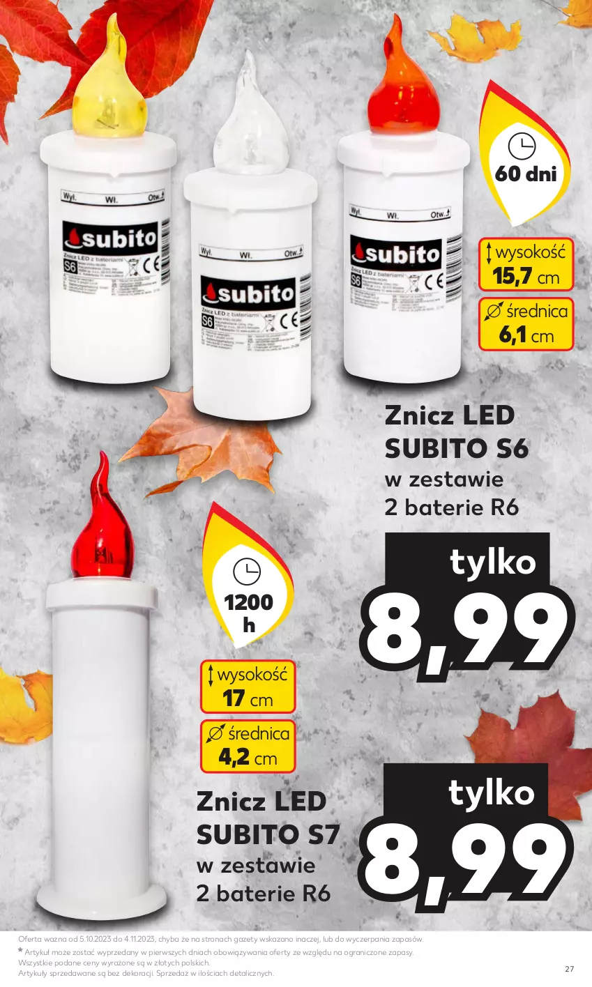 Gazetka promocyjna Kaufland - Kaufland - ważna 05.10 do 04.11.2023 - strona 27 - produkty: Gra, Sok, Znicz