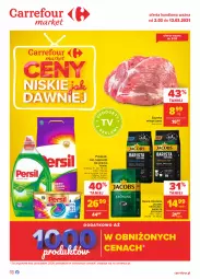 Gazetka promocyjna Carrefour - Gazetka Market - Gazetka - ważna od 13.03 do 13.03.2021 - strona 1 - produkty: Szynka wieprzowa, Persil, Kawa mielona, Kawa, Jacobs Krönung, Szynka, Jacobs, Kapsułki do prania