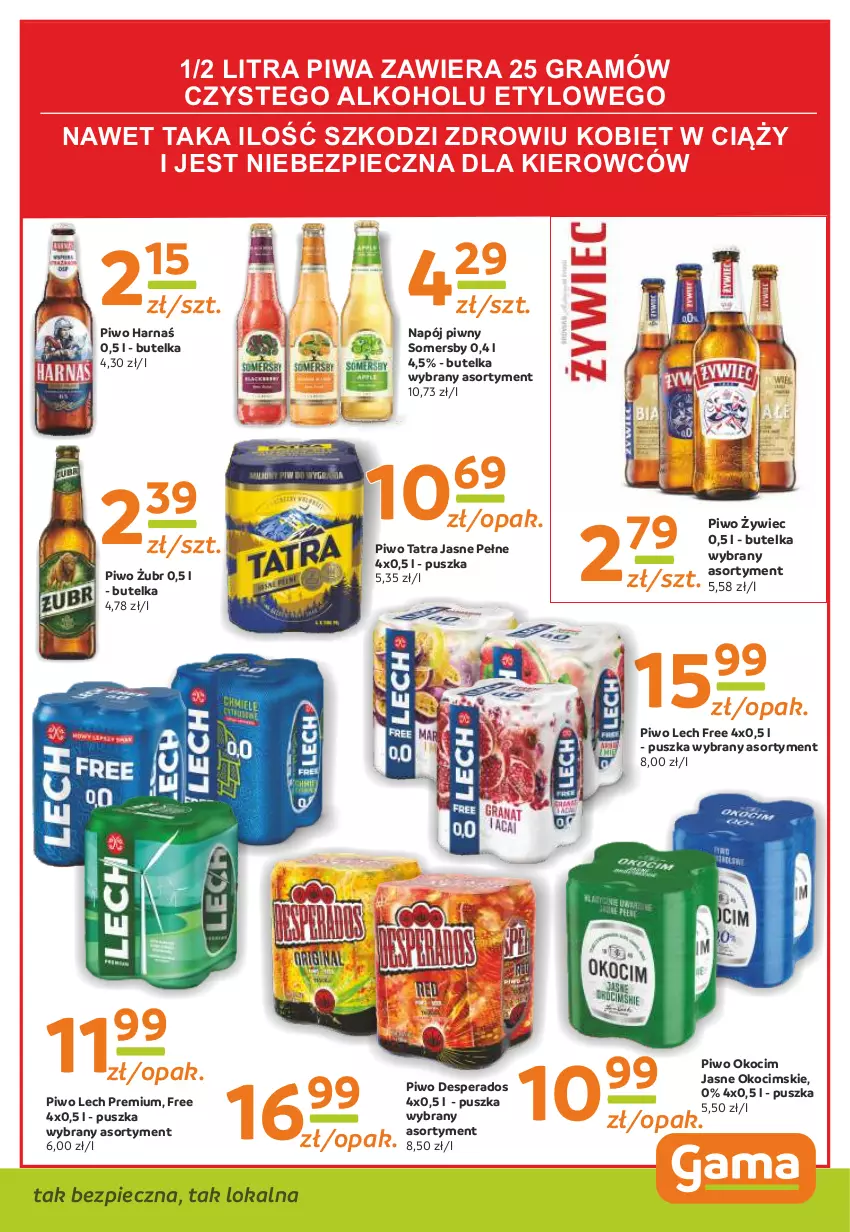 Gazetka promocyjna Gama - Gazetka Gama - ważna 05.01 do 17.01.2022 - strona 7 - produkty: Desperados, Gra, Harnaś, Koc, Lech Premium, Napój, Okocim, Piec, Piwa, Piwo, Somersby, Tatra