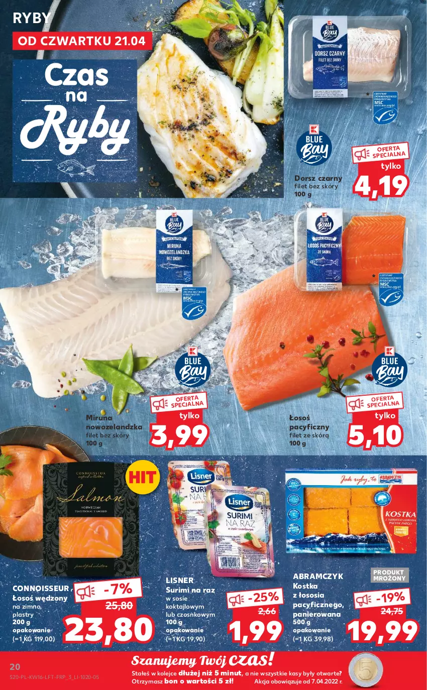 Gazetka promocyjna Kaufland - OFERTA TYGODNIA - ważna 21.04 do 26.04.2022 - strona 20 - produkty: Dorsz, Lisner, Miruna, Olej, Sos, Surimi