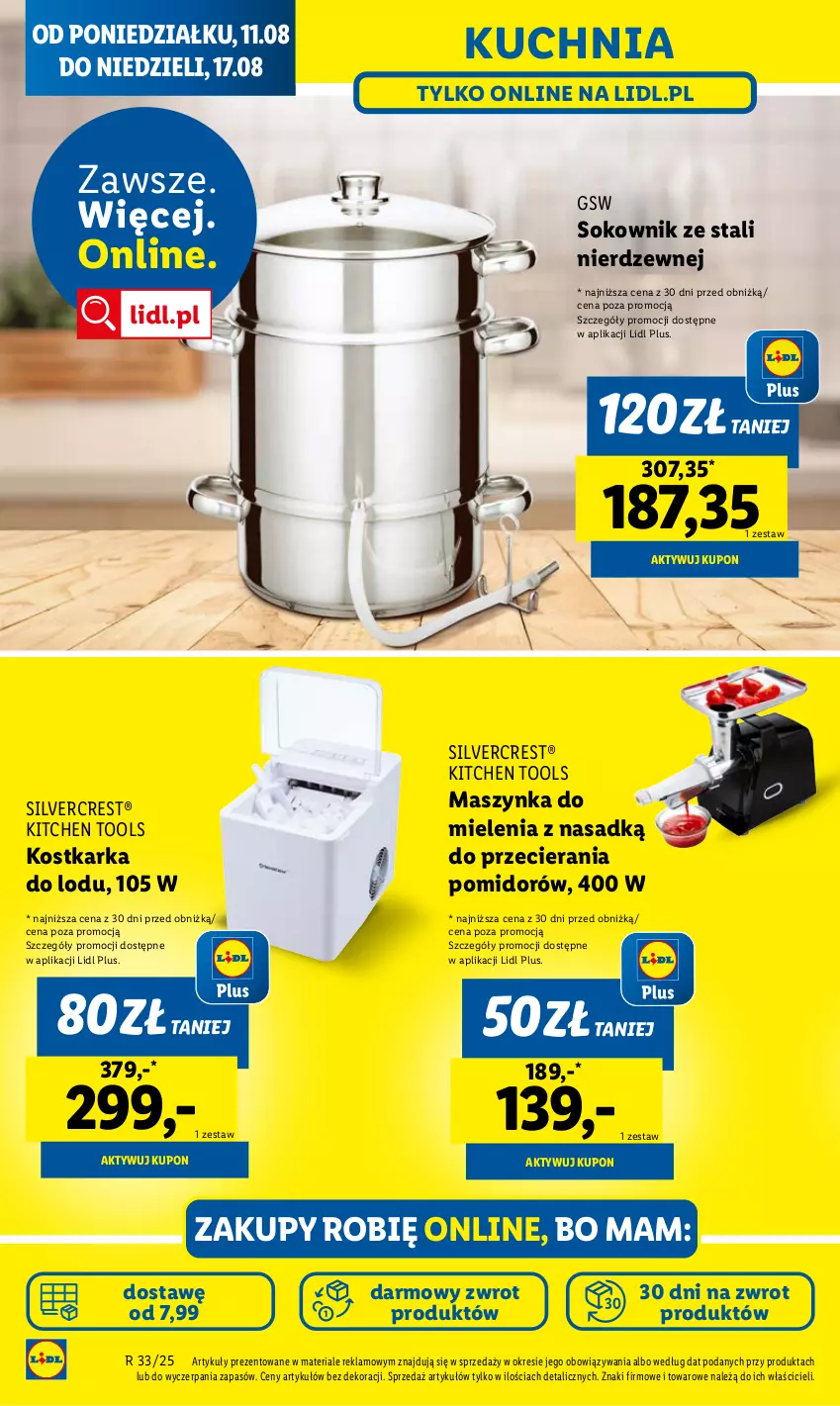 Gazetka promocyjna Lidl - GAZETKA - ważna 11.08 do 16.08.2025 - strona 18 - produkty: Kuchnia, Maszynka, Maszynka do mielenia, Silvercrest, Sok, Szynka