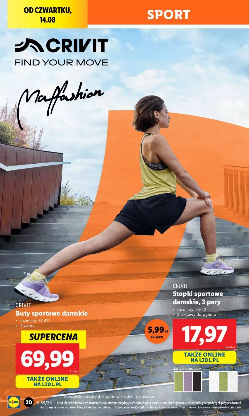 Gazetka promocyjna Lidl - GAZETKA - ważna 11.08 do 16.08.2025 - strona 24 - produkty: Buty, Por, Sport, Stopki sportowe, Top