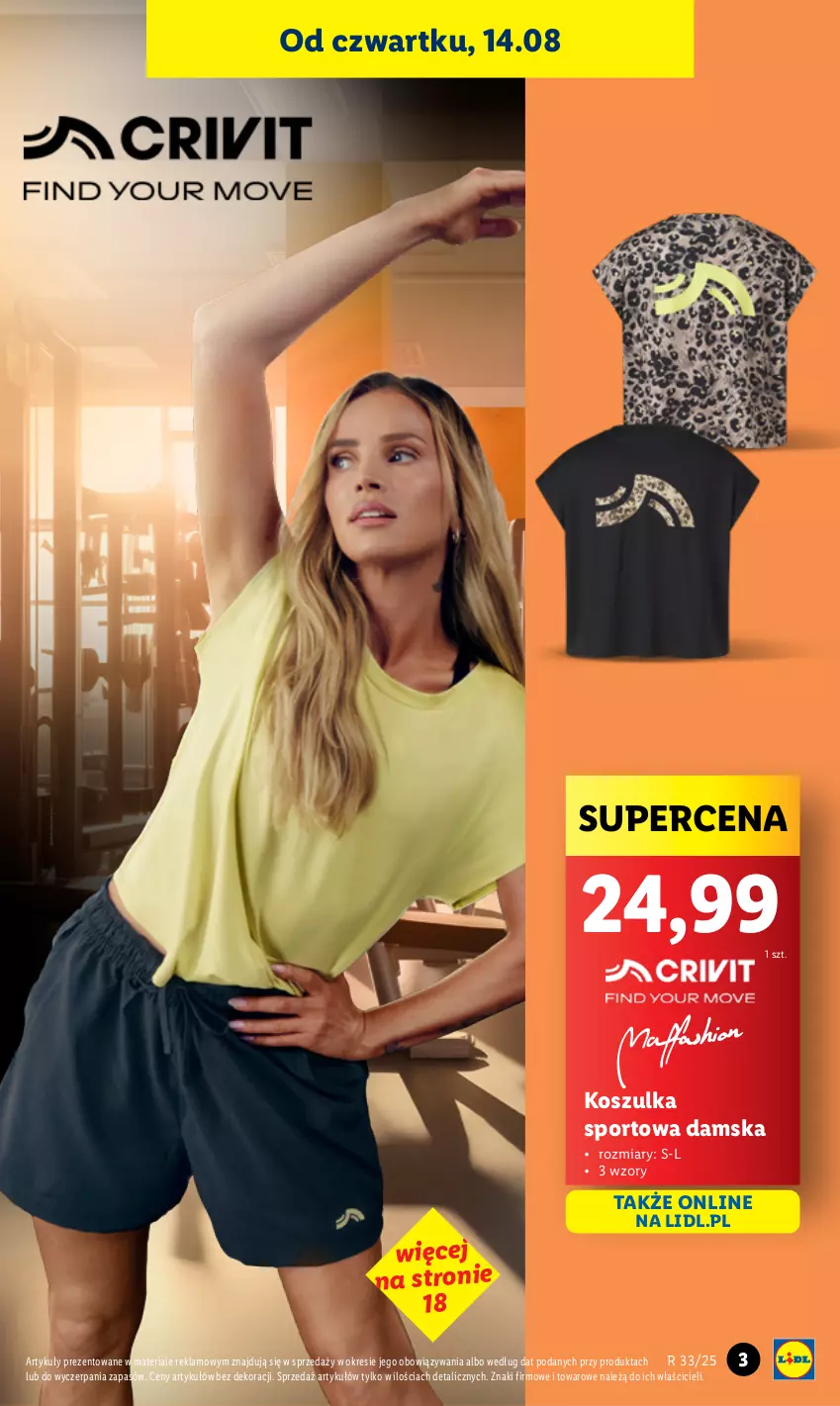 Gazetka promocyjna Lidl - GAZETKA - ważna 11.08 do 16.08.2025 - strona 3 - produkty: Kosz, Koszulka, Koszulka sportowa, Por, Sport