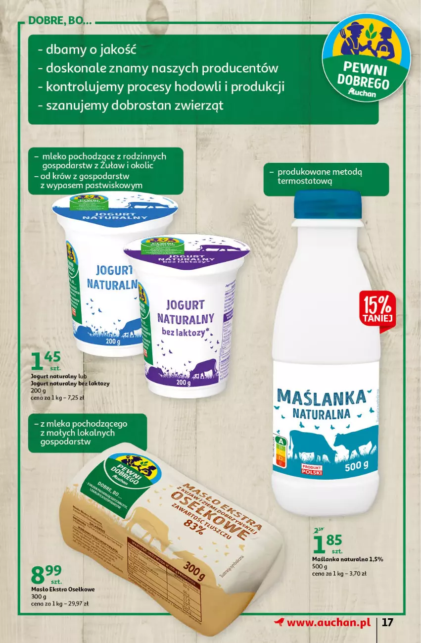 Gazetka promocyjna Auchan - przeNISKIE CENY na przebojowe marki Hipermarkety - ważna 10.02 do 16.02.2022 - strona 17 - produkty: Jogurt, Jogurt naturalny, Maślanka, Masło, Termos