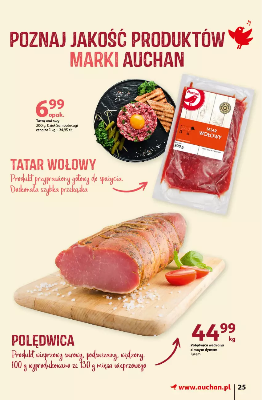Gazetka promocyjna Auchan - przeNISKIE CENY na przebojowe marki Hipermarkety - ważna 10.02 do 16.02.2022 - strona 25 - produkty: Polędwica, Tatar wołowy
