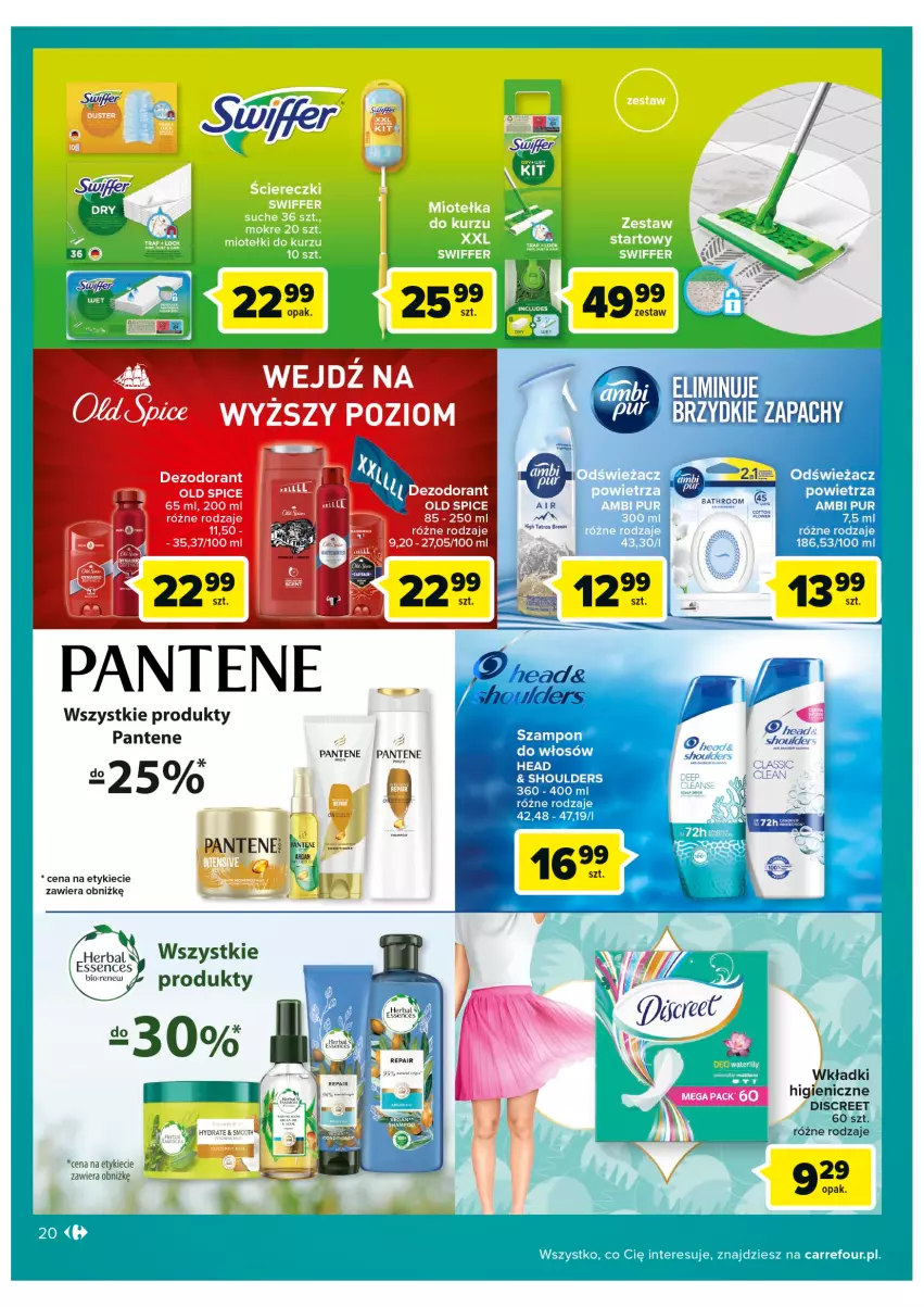 Gazetka promocyjna Carrefour - Gazetka Carrefour - ważna 25.10 do 05.11.2022 - strona 20 - produkty: Dezodorant, Discreet, Old Spice, Pantene, Wkładki