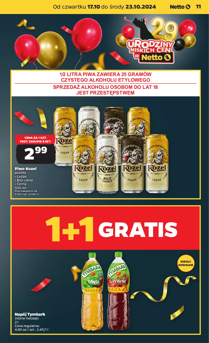 Gazetka promocyjna Netto - Netto Gazetka Food 42/24B - ważna 17.10 do 23.10.2024 - strona 11 - produkty: Gra, Kozel, Napój, Piwa, Piwo, Tymbark