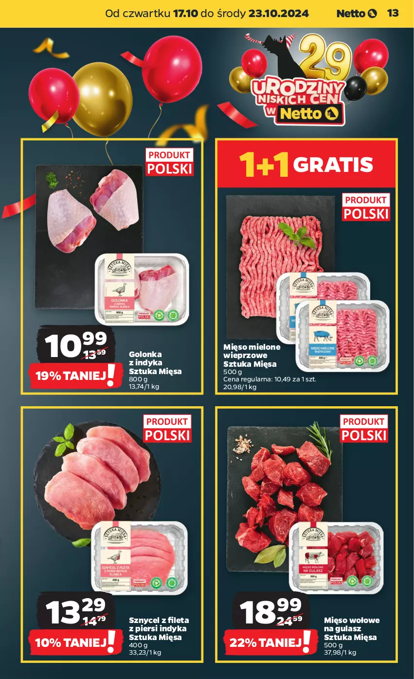 Gazetka promocyjna Netto - Netto Gazetka Food 42/24B - ważna 17.10 do 23.10.2024 - strona 13 - produkty: Golonka z indyka, Gra, Mięso, Mięso mielone, Mięso wołowe