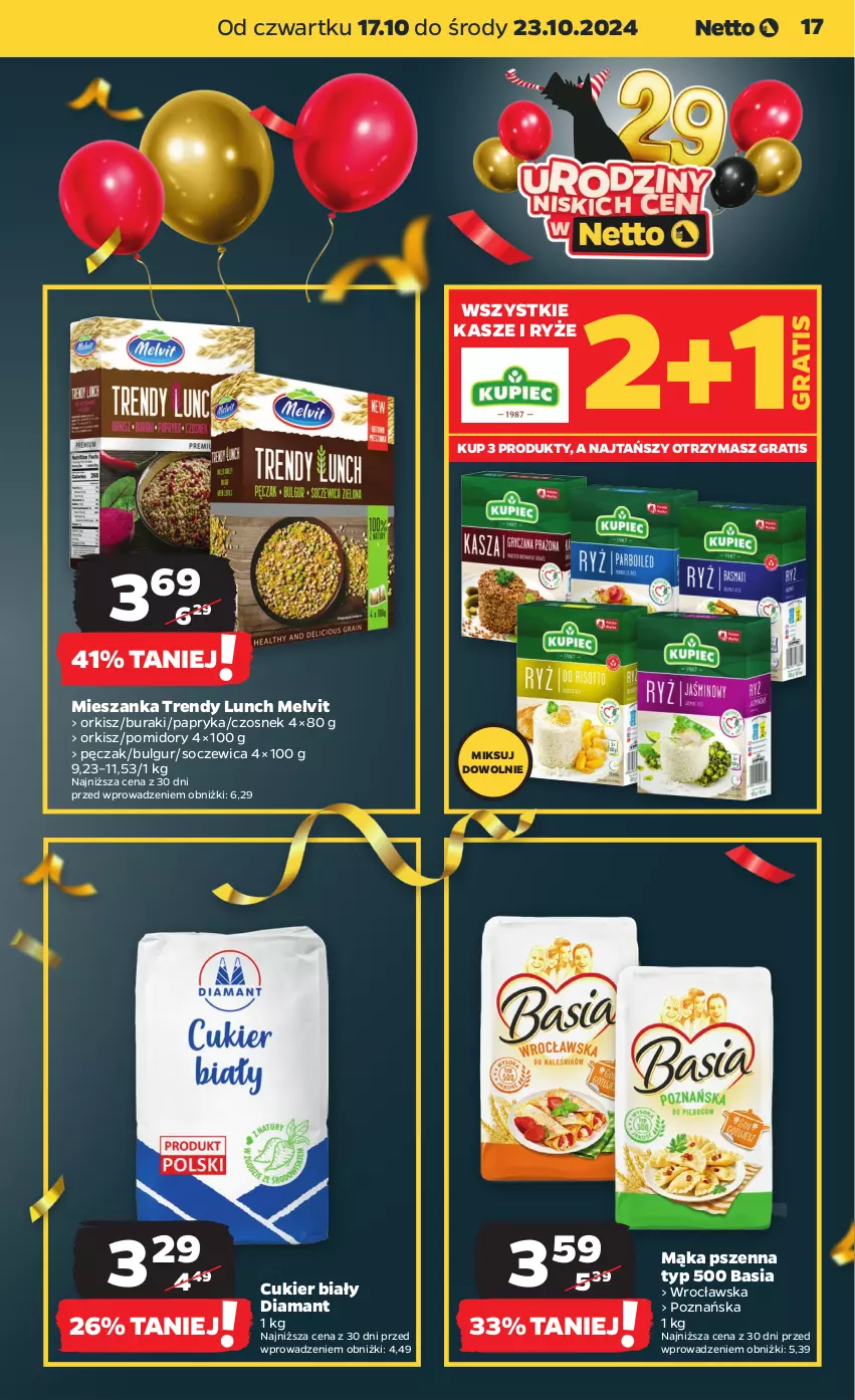 Gazetka promocyjna Netto - Netto Gazetka Food 42/24B - ważna 17.10 do 23.10.2024 - strona 17 - produkty: Basia, Bulgur, Buraki, Cukier, Czosnek, Diamant, Gra, LG, Mąka, Mąka pszenna, Melvit, Papryka, Pomidory, Ryż