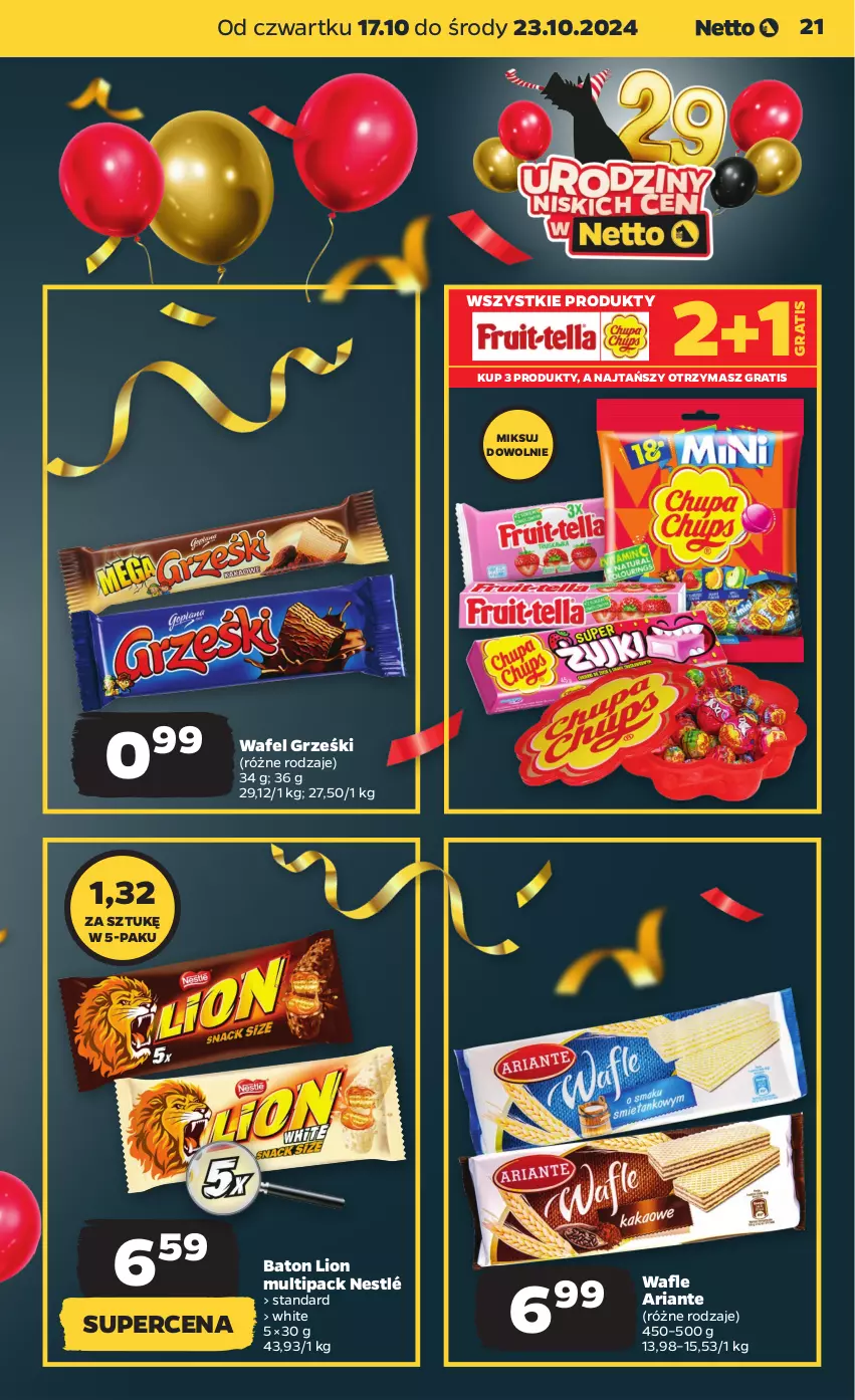 Gazetka promocyjna Netto - Netto Gazetka Food 42/24B - ważna 17.10 do 23.10.2024 - strona 21 - produkty: Baton, Gra, Grześki, Lion, Nestlé