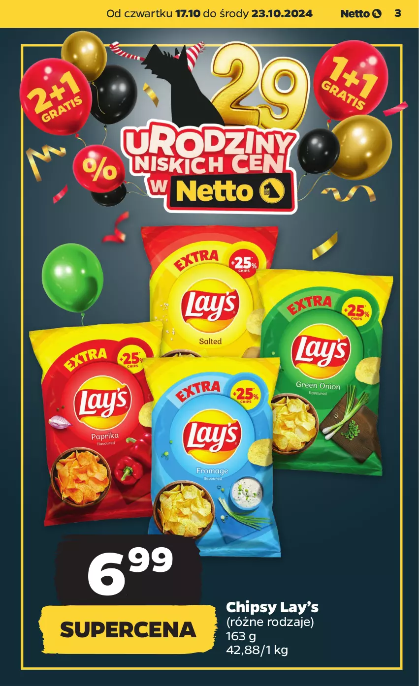 Gazetka promocyjna Netto - Netto Gazetka Food 42/24B - ważna 17.10 do 23.10.2024 - strona 3 - produkty: Chipsy, Lay’s