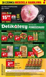 Gazetka promocyjna Delikatesy Centrum - Gazetka - ważna od 30.06 do 30.06.2024 - strona 1 - produkty: Piwa, Piec, Gra, Szynka wieprzowa, Szynka, Kubuś, Kiełbasa, Orka, Nektar, Kiełbasa śląska, Fa