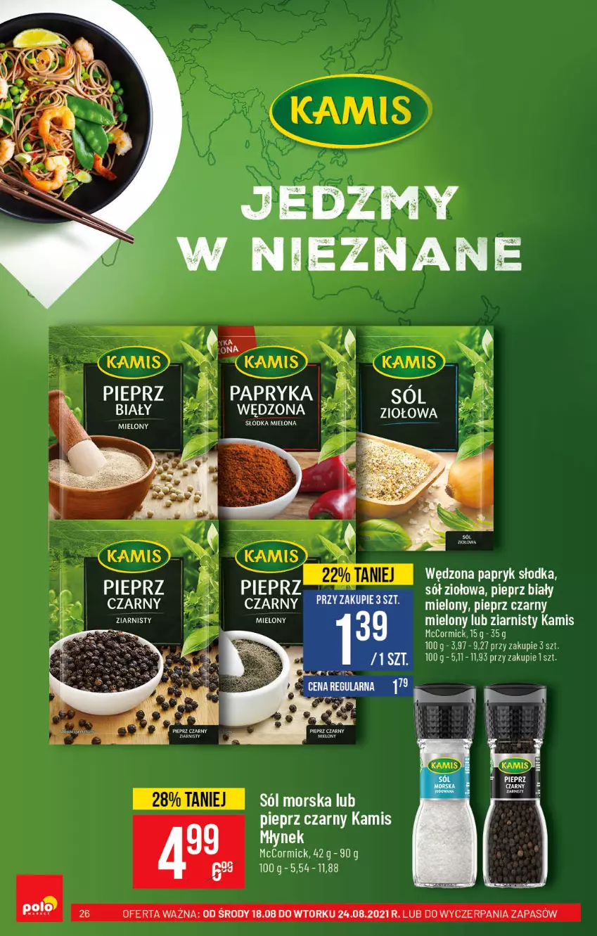 Gazetka promocyjna PoloMarket - Gazetka pomocyjna - ważna 18.08 do 24.08.2021 - strona 26 - produkty: Kamis, Pieprz, Sól