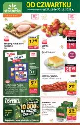 Gazetka promocyjna Stokrotka - Market - Gazetka - ważna od 30.11 do 30.11.2022 - strona 1 - produkty: Piwa, Piwo, Kurczak, Ser, Gra, Filet z piersi kurczaka, Mlekovita, Tarczyński, Kabanos, Masło, Jabłka, Mleko