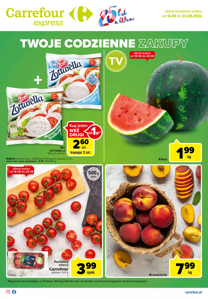 Gazetka promocyjna Carrefour - Gazetka Express - ważna 16.08 do 22.08.2022 - strona 1 - produkty: Kosz, Zott, Zottarella