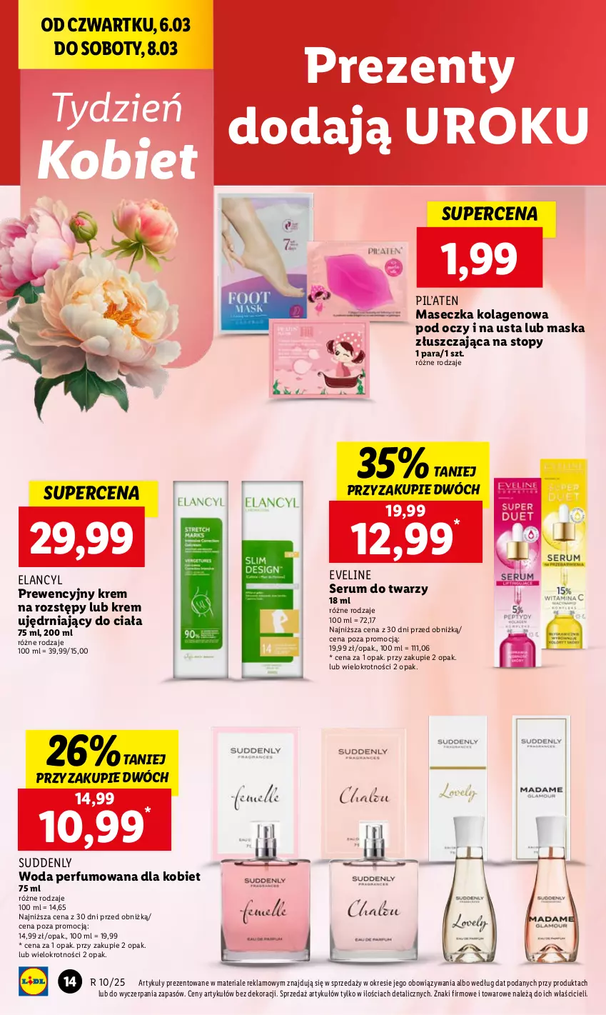 Gazetka promocyjna Lidl - GAZETKA - ważna 06.03 do 08.03.2025 - strona 14 - produkty: Eveline, Kolagen, Maska, Perfum, Rum, Ser, Serum, Serum do twarzy, Top, Woda, Woda perfumowana