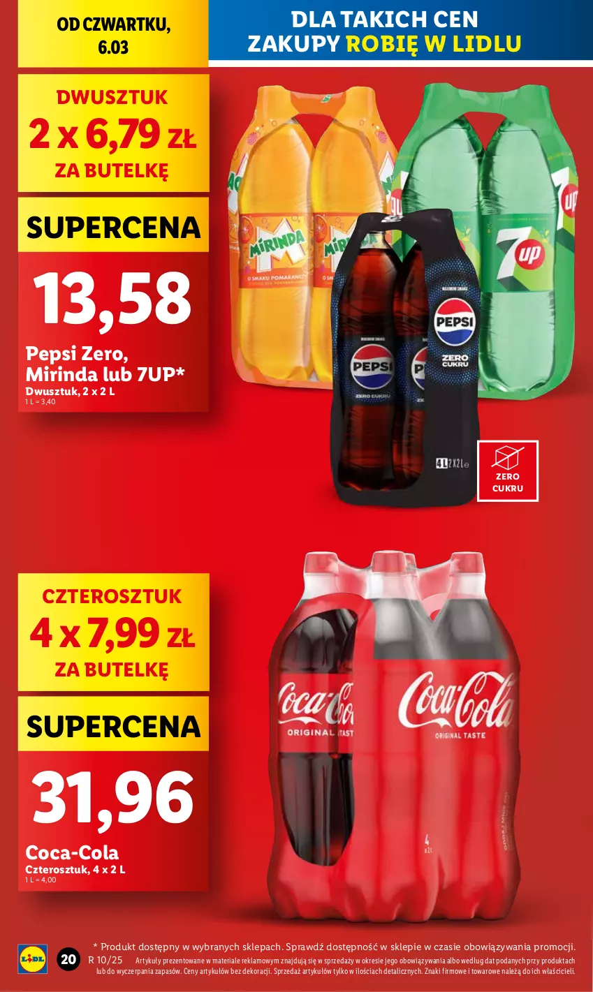 Gazetka promocyjna Lidl - GAZETKA - ważna 06.03 do 08.03.2025 - strona 22 - produkty: 7up, Coca-Cola, Mirinda, Pepsi