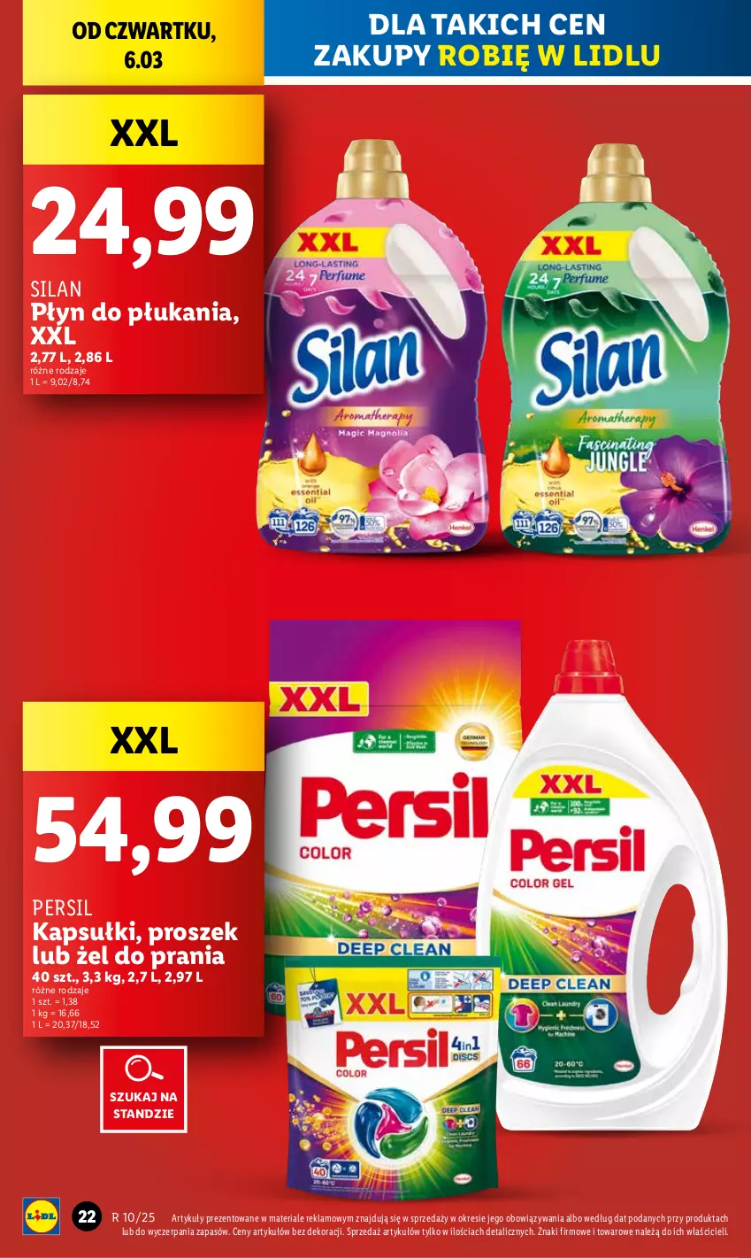 Gazetka promocyjna Lidl - GAZETKA - ważna 06.03 do 08.03.2025 - strona 24 - produkty: Persil, Płyn do płukania, Silan